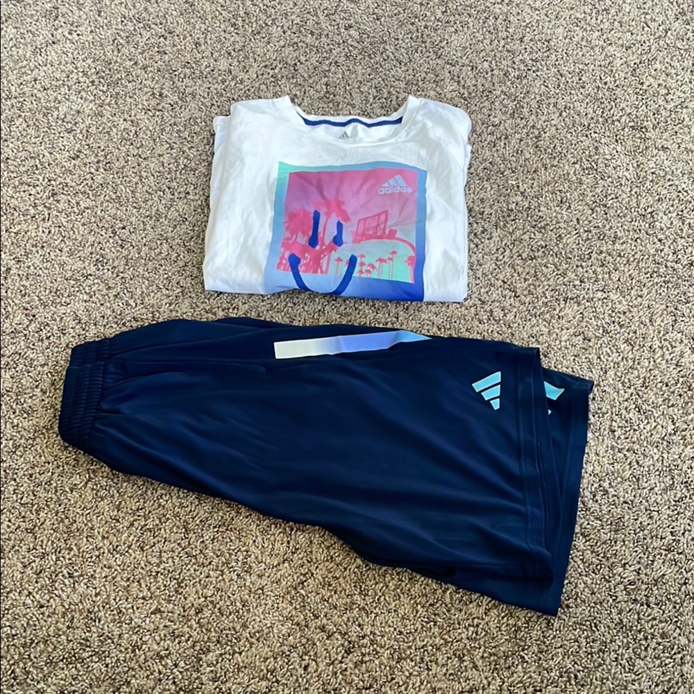Adidas Graphic Tee and Short Set